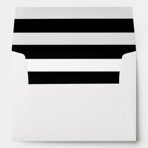 Black White Stripe Pattern Floral Graduation  Envelope