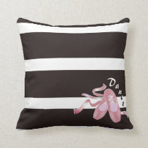 Black & White Stripe, Pink Ballet Pointe Shoes