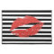 Black & White Stripe Placemat Red Lips