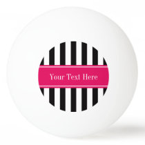 Black White Stripe Raspberry Ribbon Name Monogram Ping-Pong Ball Black White Stripe Raspberry Ribbon Name Monogram Ping-Pong Ball