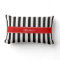 Black White Stripe Red Ribbon Name Monogram
