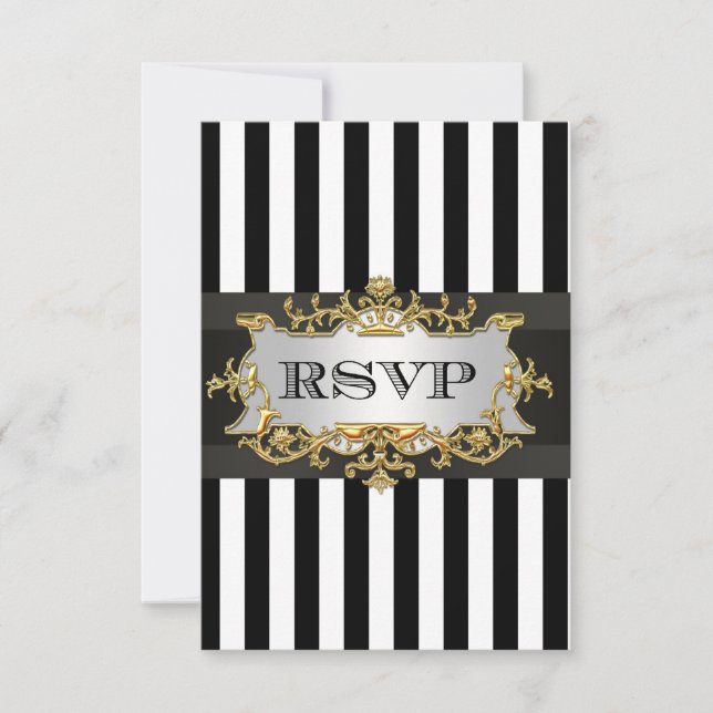 Black White Stripe  RSVP 1 (Front)