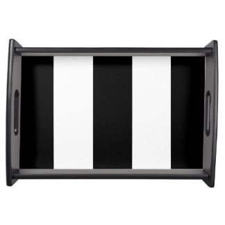 Black White Stripe Serving Tray