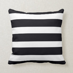 Black & White Stripe Throw Pillow - by RJFxx.