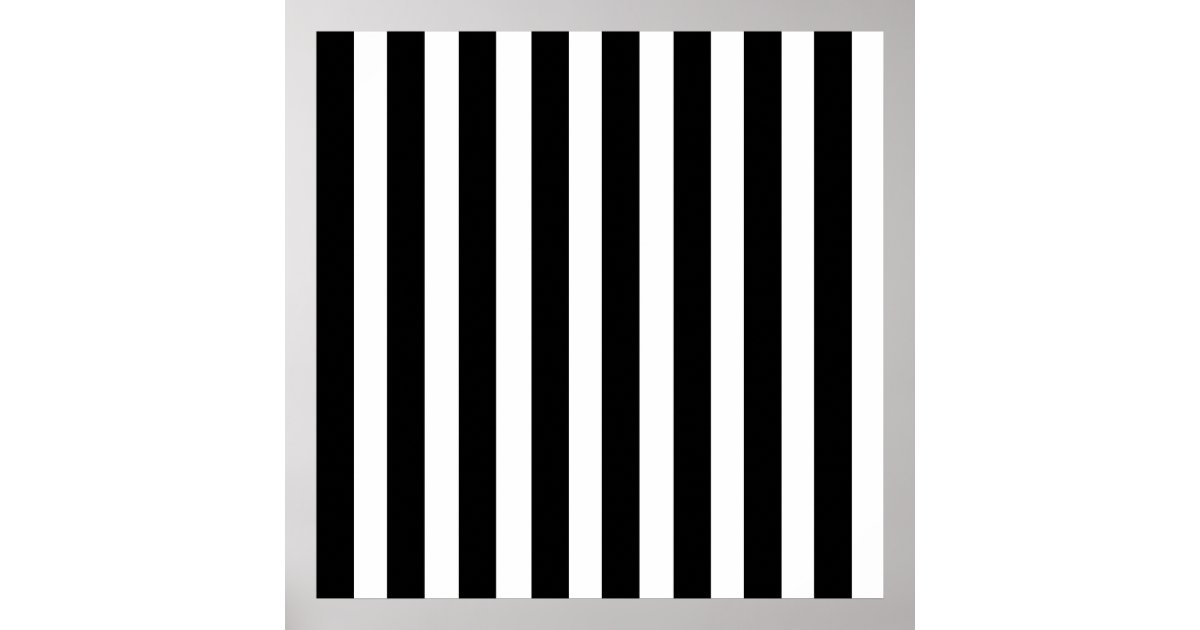Black White Stripe Vertical Straight Lines Pattern Poster | Zazzle