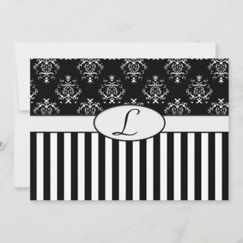 Black & White Striped Baroque Invite by StarStruckDezigns at Zazzle
