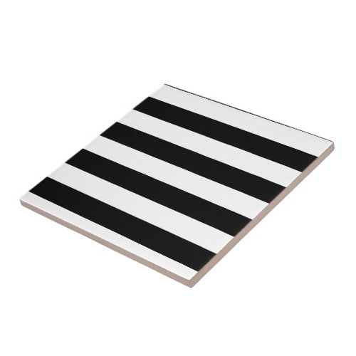 Black  White Striped Ceramic Tile