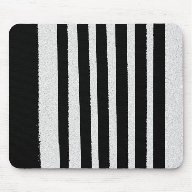 Black & White Striped Cool Simple Patterns Mouse Pad (Front)