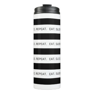 Black & White Striped Dance Quote Thermal Tumbler
