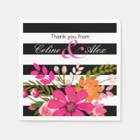 Black & White Striped Folklore Flowers | fuchsia