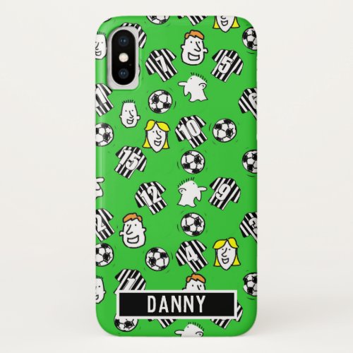 Black  White Striped Football Shirts iPhone X Case