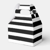 Black & White Striped Gold Foil Party Favor Boxes (Back Side)