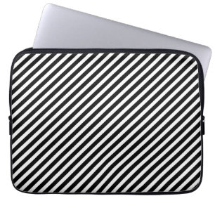 Black & White Striped Laptop Sleeve