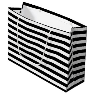 Black & White Striped Large Gift Bag