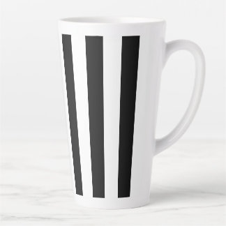 Black & White Striped Latte Mug