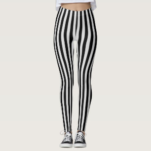 Black & White Striped Leggings
