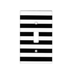 Black & White Striped Light Switch Cover