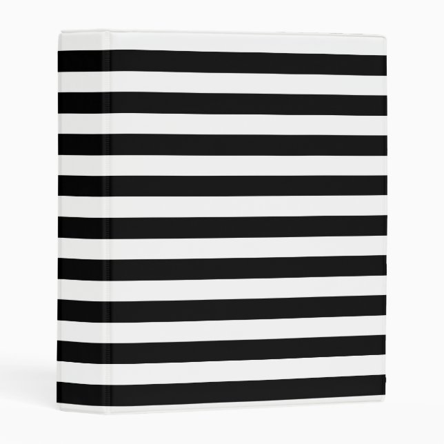 Black & White Striped Mini Binder (Front/Spine)