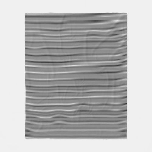 Black White Striped Modern Elegant Template Fleece Blanket