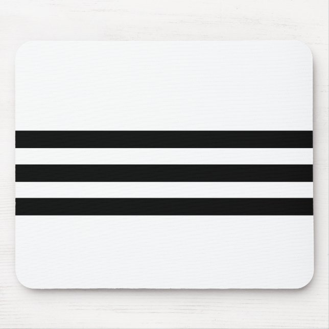 Black & White Striped Mouse Pad (Front)