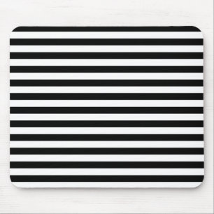 Black & White Striped Mouse Pad
