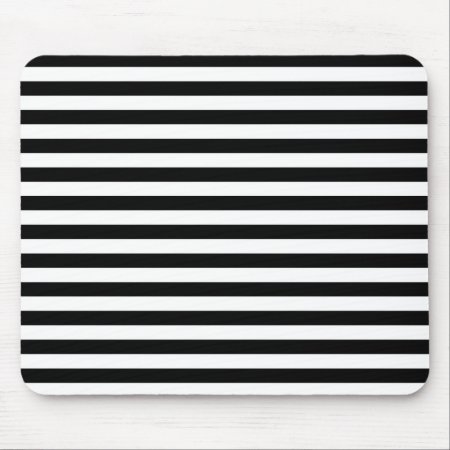 Black & White Striped Mouse Pad