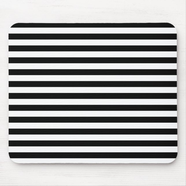 Black & White Striped Mouse Pad (Front)