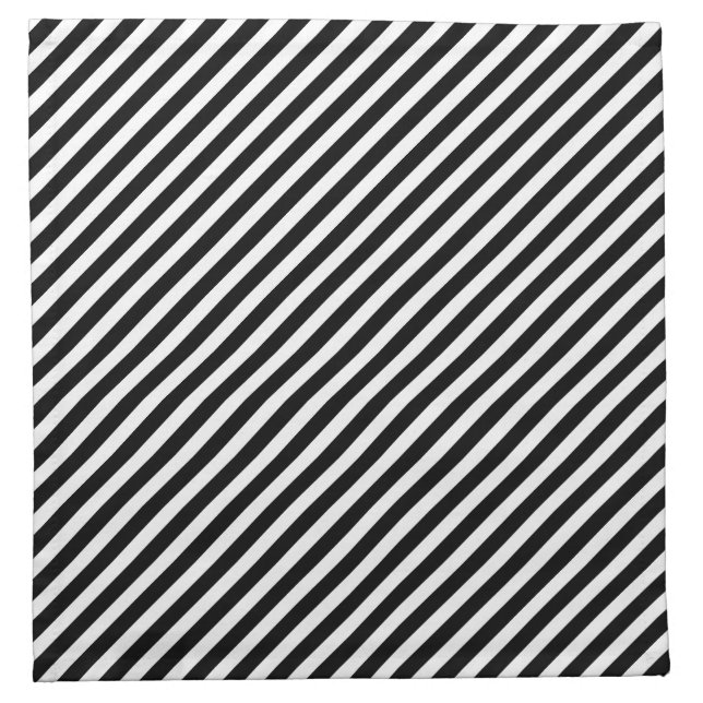 Black & White Striped Pattern Napkin (Front)