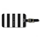 Black &amp; White Striped Personalized Luggage Tags | Zazzle