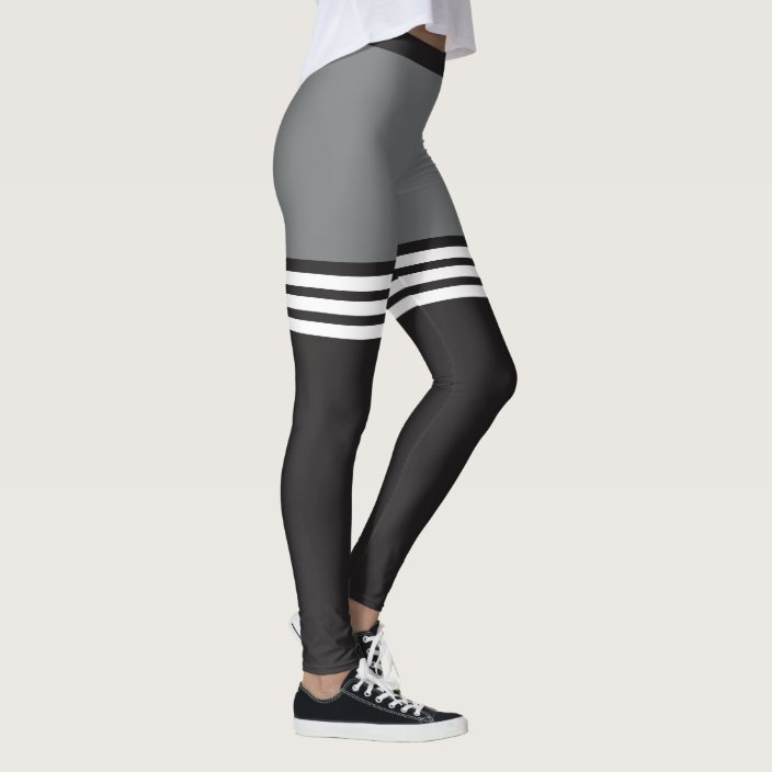 black grey and white leggings