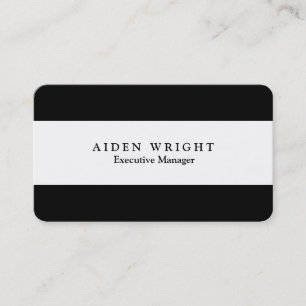 Black & White Striped Stylish Modern Minimalist Business Card