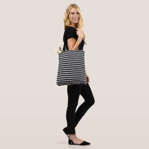 Black & White Striped Tote Bag