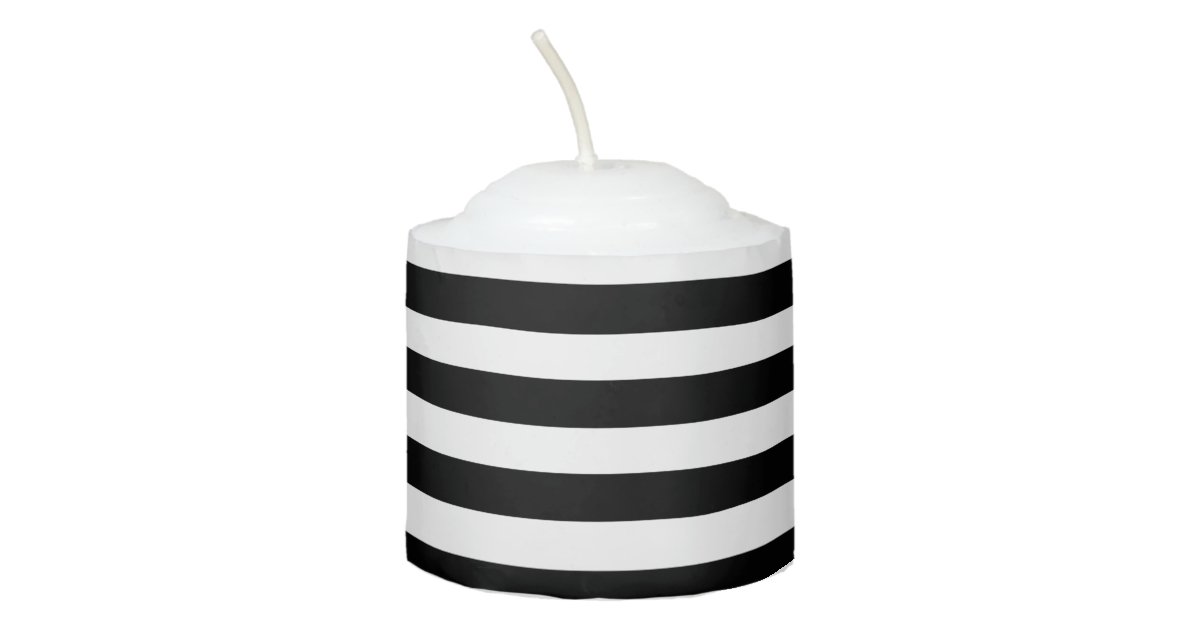 Black & White Striped Votive Candle