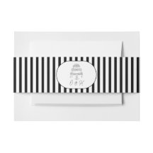 Black White Striped Wedding Belly Band