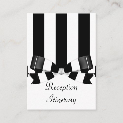 Black &amp; White Striped Wedding Classic Business Card