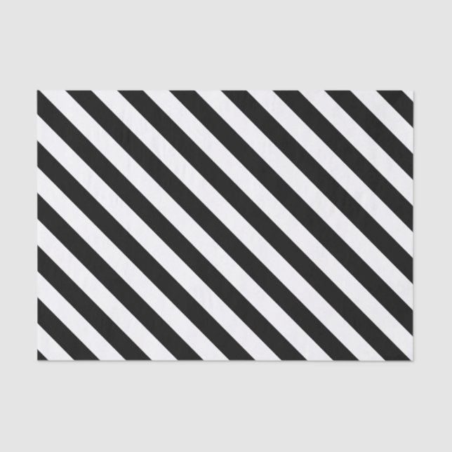 Black & white striped wedding gift tissue paper (Front)