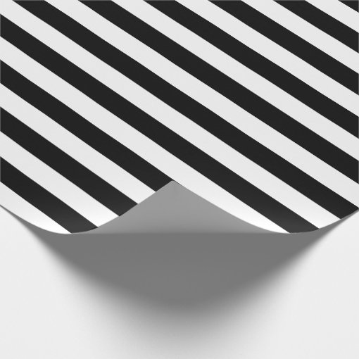 Black & White Striped Wrapping paper Zazzle
