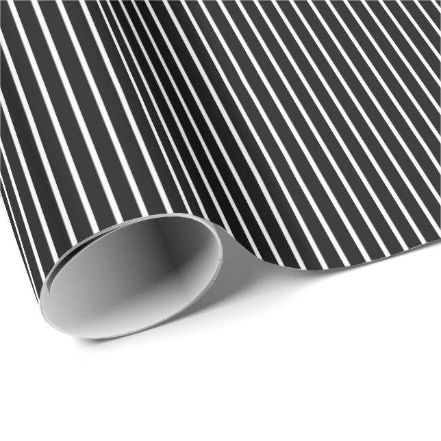 Black-White Stripes-14-GIFT WRAPPING PAPER (Roll Corner)