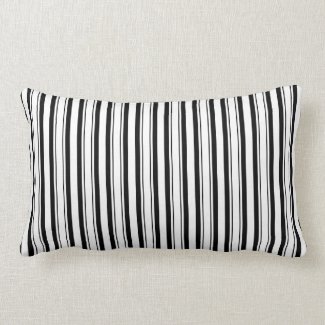 Black & White Stripes (Add 3rd Color) Lumbar Pillow