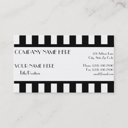Black &amp; White Stripes Business Card Template