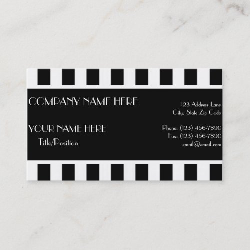 Black &amp; White Stripes Business Card Templates