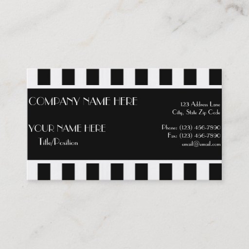 Customizable Black &amp; White Stripes Business Card Templates