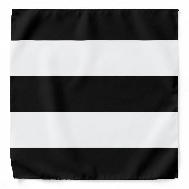 Black White Stripes Bandana (Front)