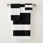 Black White Stripes Bath Towel Set at Zazzle