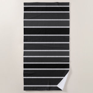 Black & White Stripes Beach Towel