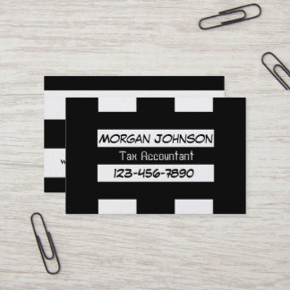 Black White Stripes Business Card