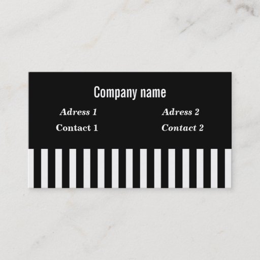 Customizable Black white stripes - Business Card