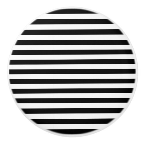 Black  White Stripes Ceramic Knob