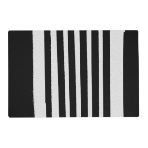 Black White Stripes Cool Simple Patterns Placemat