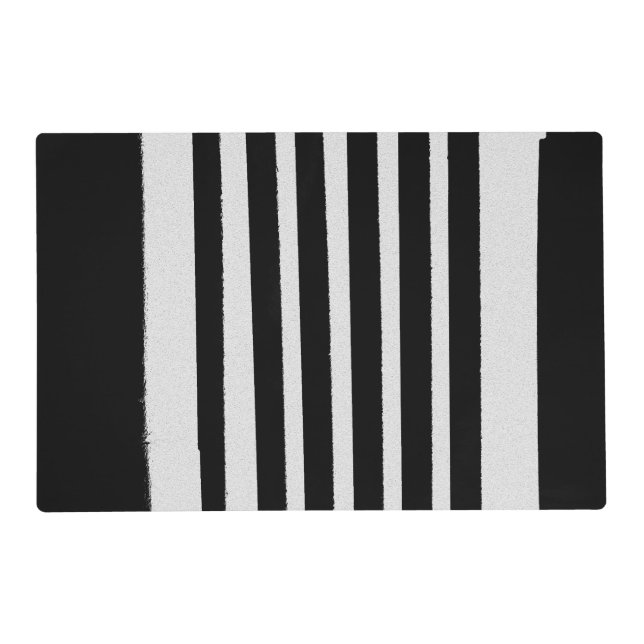 Black White Stripes Cool Simple Patterns Placemat (Front)